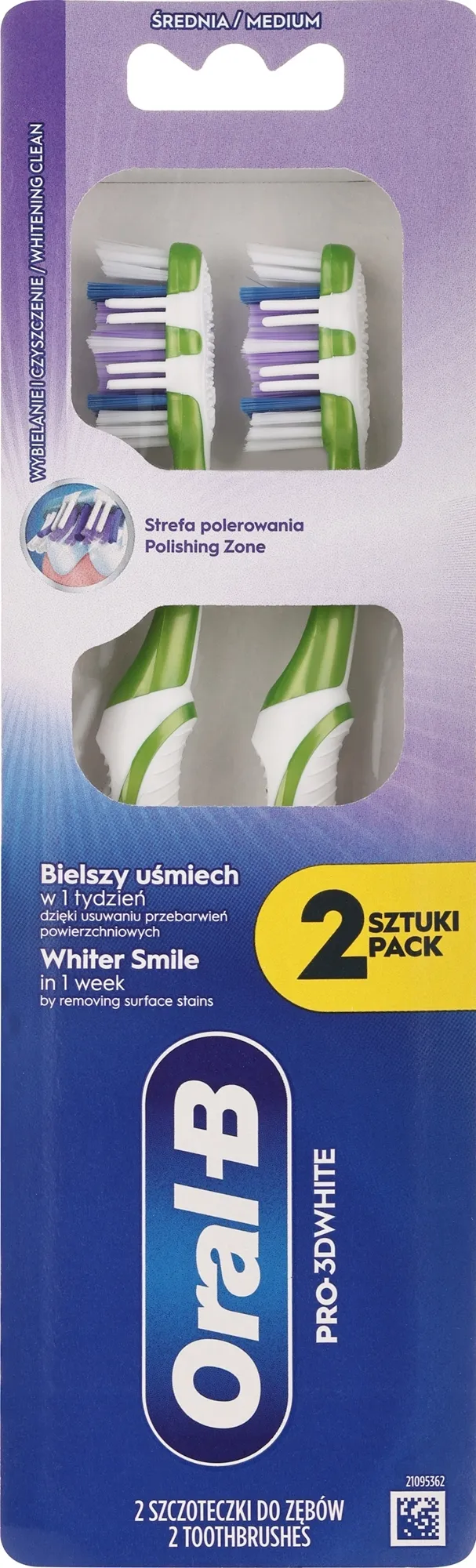 Set di spazzolini da denti "Sbiancamento", media durezza, verdi