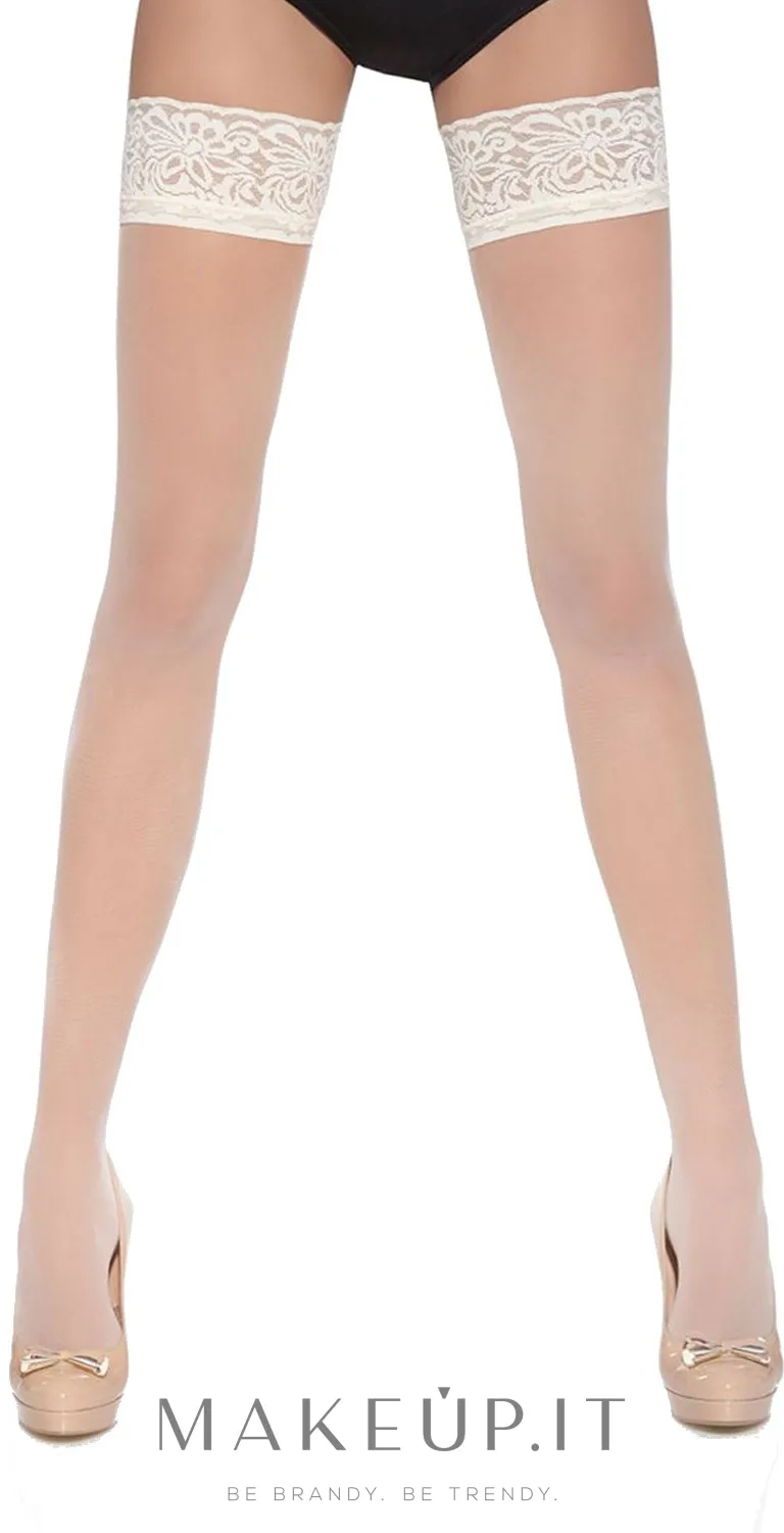 Calze autoreggenti "Lorenza" 8 Den, white