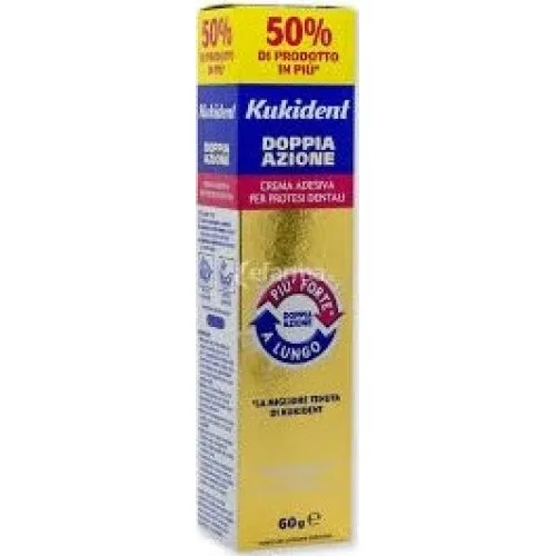 KUKIDENT PLUS DOPPIA AZIONE CREMA ADESIVA PER PROTESI DENTARIE 60 G