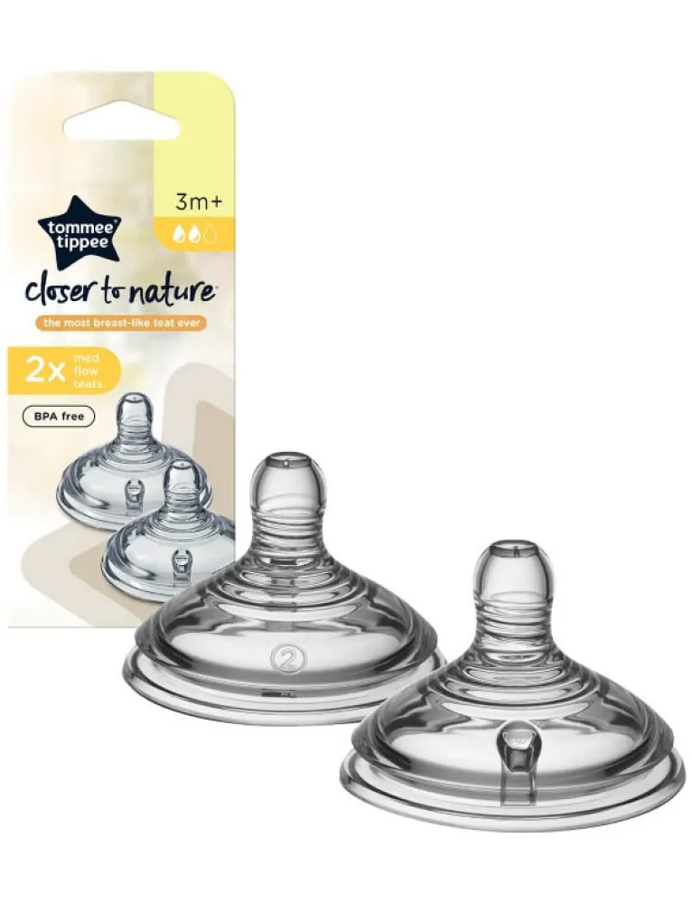 Tommee Tippee Closer to Nature Tettarella 3+ Flu Medio 2 pezzi