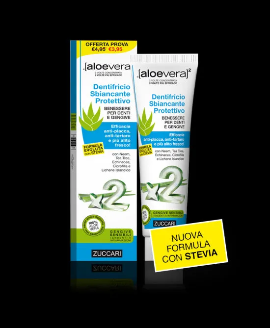ALOEVERA2 DENTIFRICIO SBIANCANTE PROTETTIVO CON STEVIA 100 ML