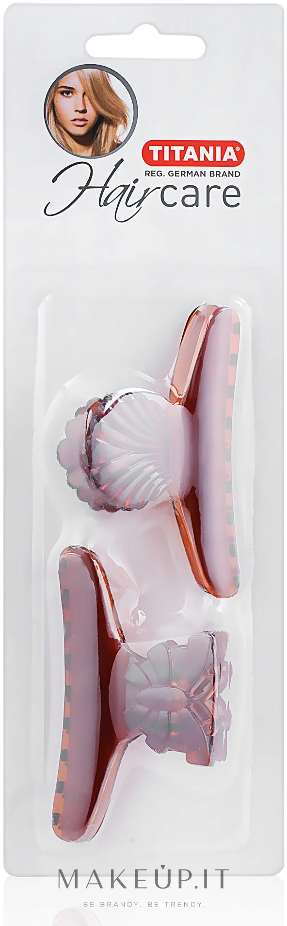 Pinza capelli "Farfalla", 8 cm, 2 pezzi, marrone