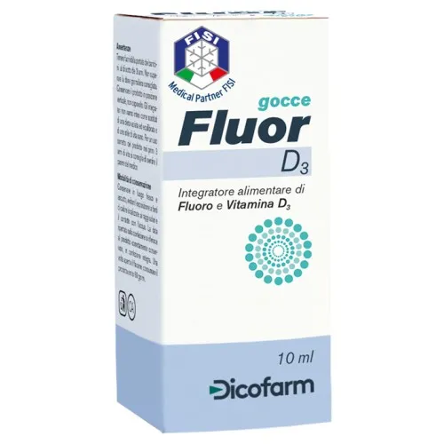 FluorD3 gocce10 ml - Integratore alimentare di fluoro e vitamina D3 - Scadenza 03/24