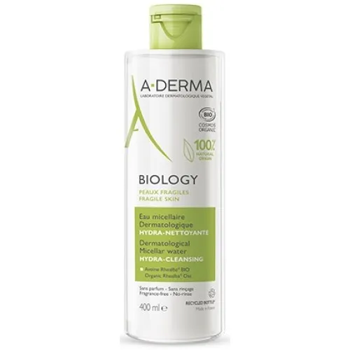 Aderma A-D Biology - Acqua micellare dermatologica idra-detergente delicata - Formato 400 ml