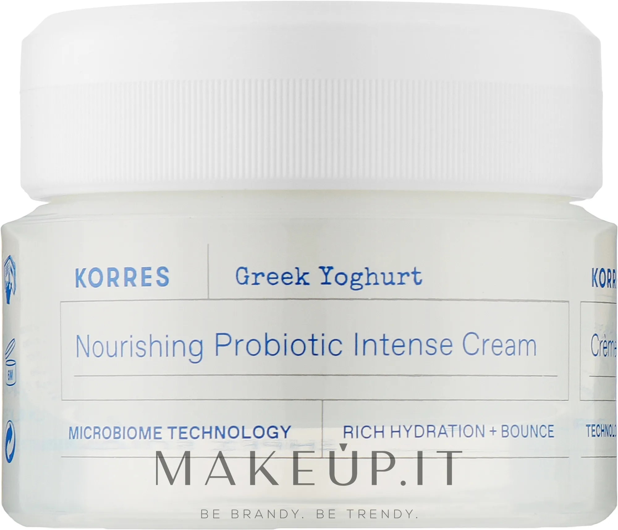 Crema viso probiotica nutriente, per pelli secche