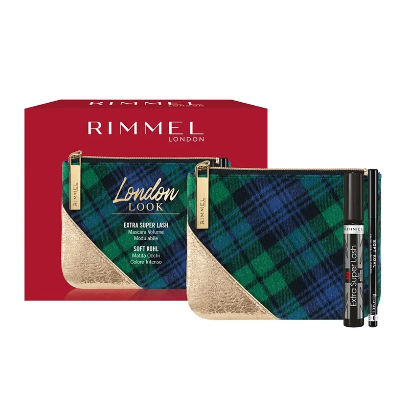 RIMMEL SET REGALO POCHETTE MASCARA EXTRA SUPER LASH+MATITA NERA