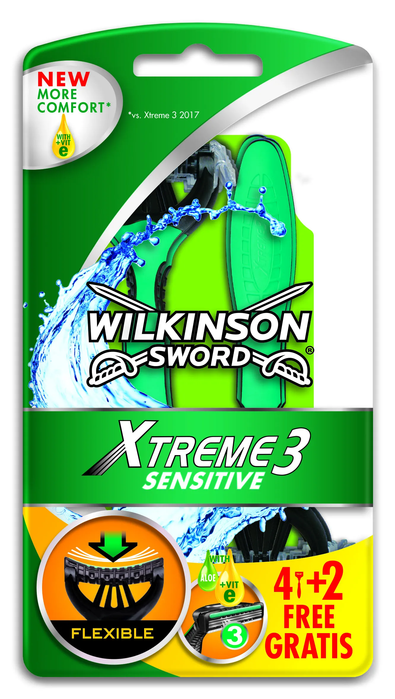 WILKINSON EXTREME X 3 LAMETTE SENSITIVE BUSTA 4+2 6 PZ