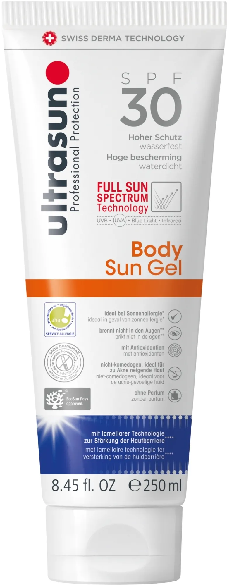 Gel solare per il corpo SPF30