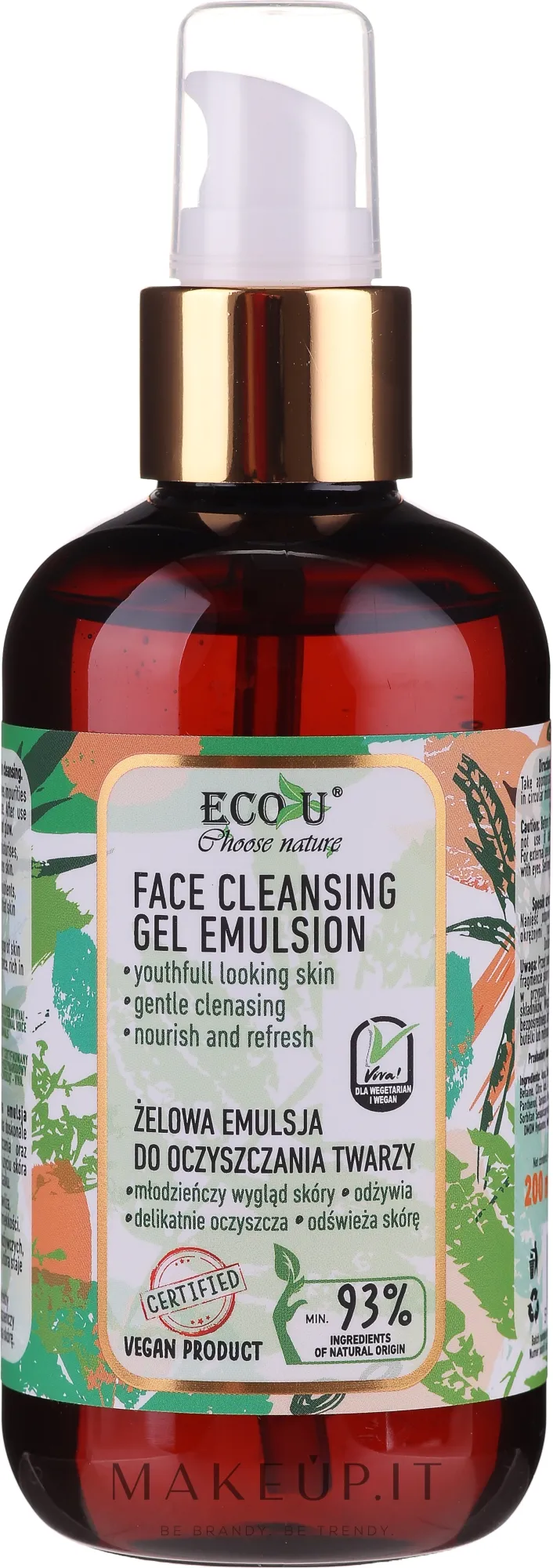 Emulsione-gel detergente viso