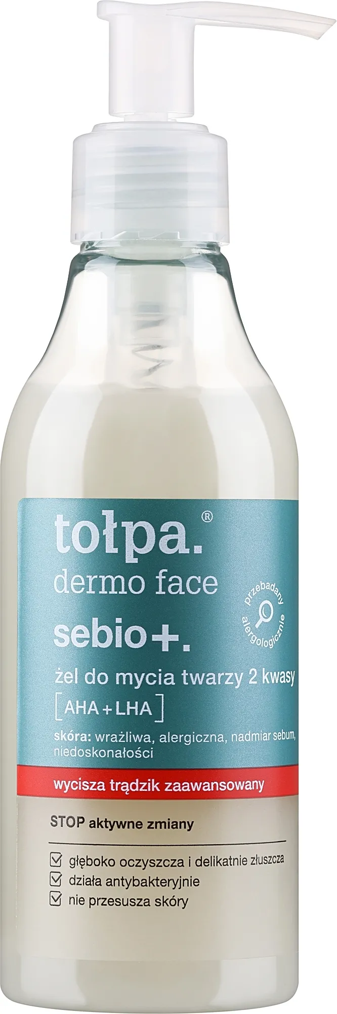 Gel detergente viso, con acidi