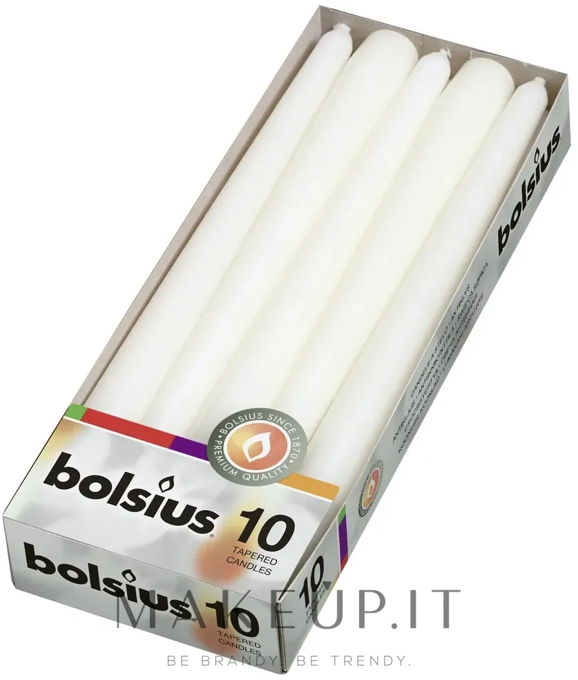 Candela, conica, bianco 10pz