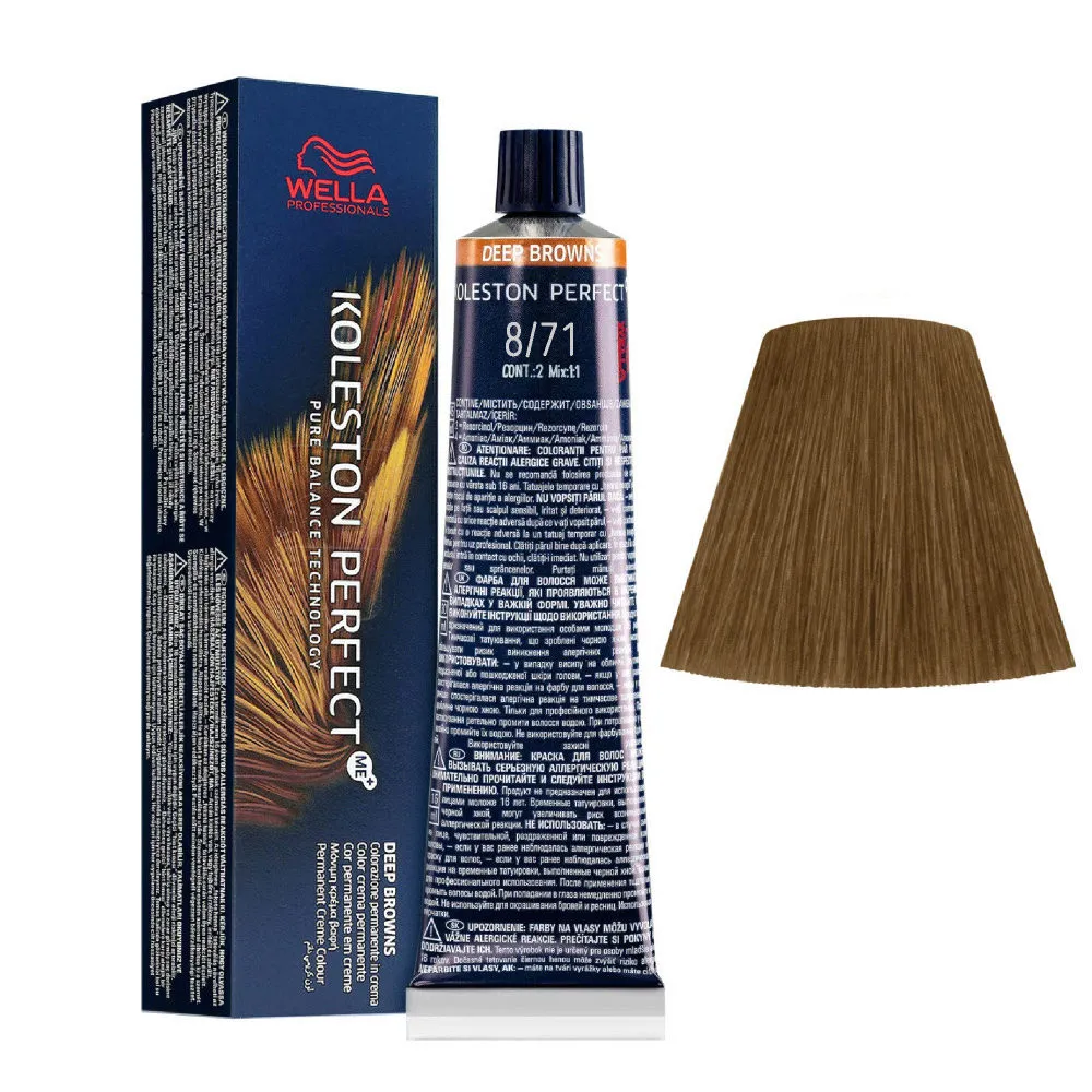WELLA PROFESSIONALS KOLESTON PERFECT ME N.8/71 BIONDO CHIARO SABBIA CENERE 60 ML