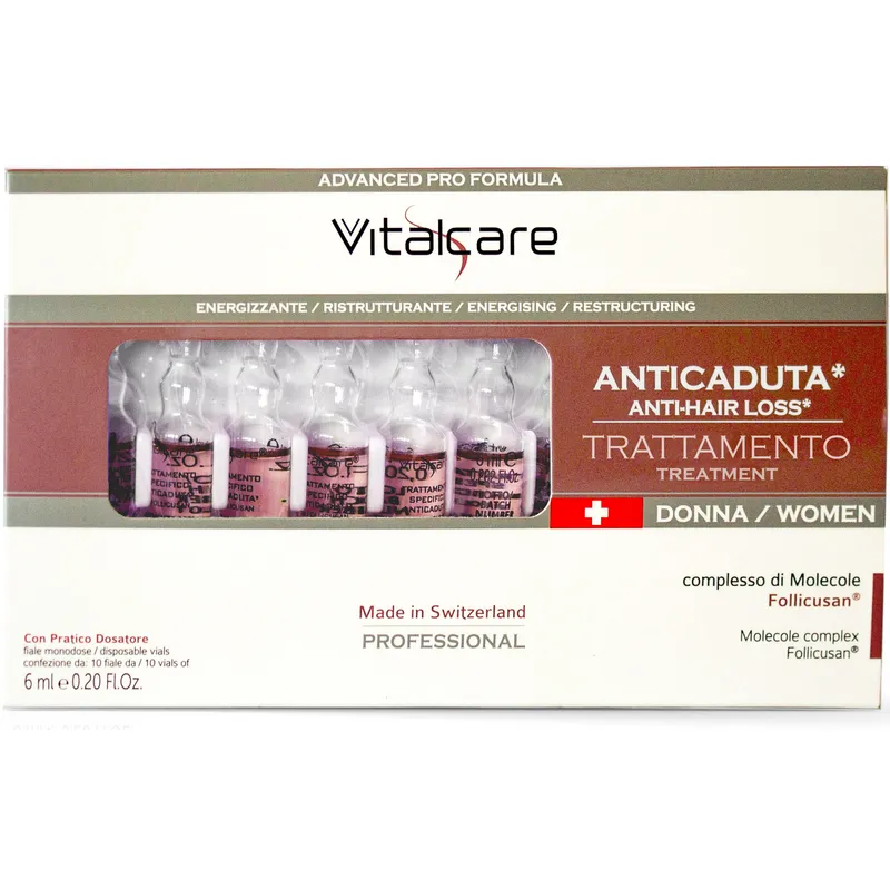 VITALCARE SWISS FIALE ANTICADUTA DONNA CONFEZIONE 10 FIALE DA 6 ML