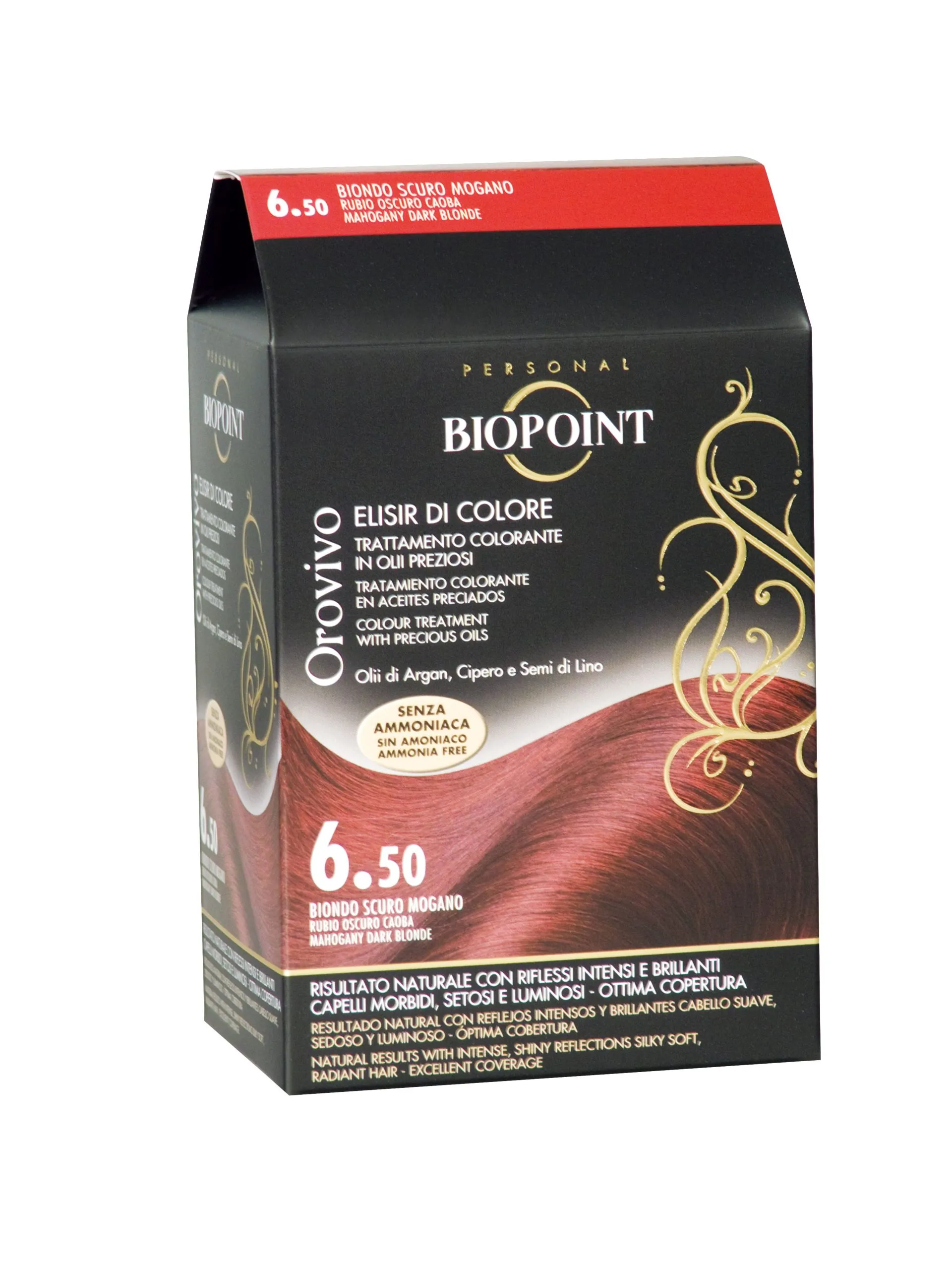 BIOPOINT OROVIVO COLOR SENZA AMMONIACA N.6.5 BIONDO SCURO MOGANO