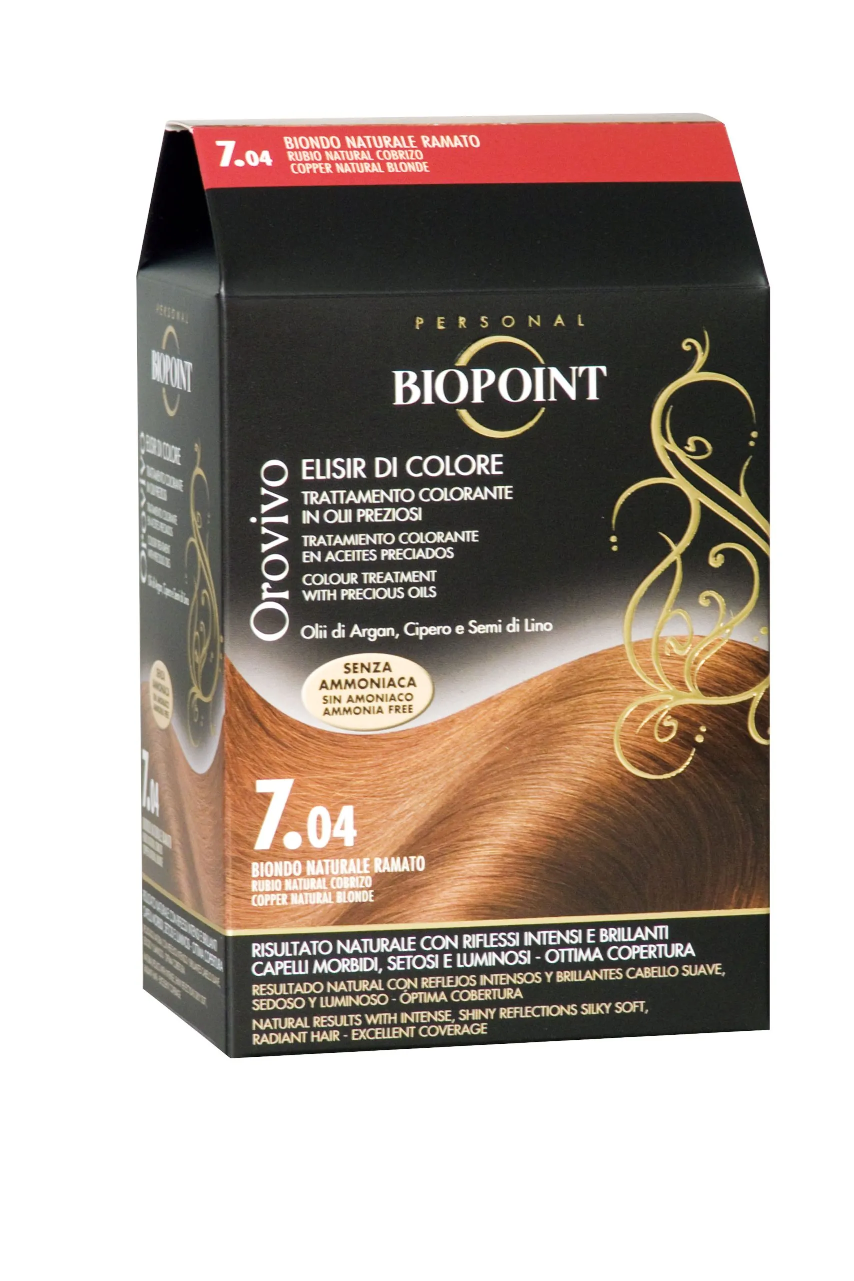 BIOPOINT OROVIVO COLOR SENZA AMMONIACA N.7.04 BIONDO NATURALE RAMATO
