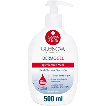 GLENOVA DERMOGEL IGIENIZZANTE MANI 0,75 ALCOOL CON DOSATORE 500 ML