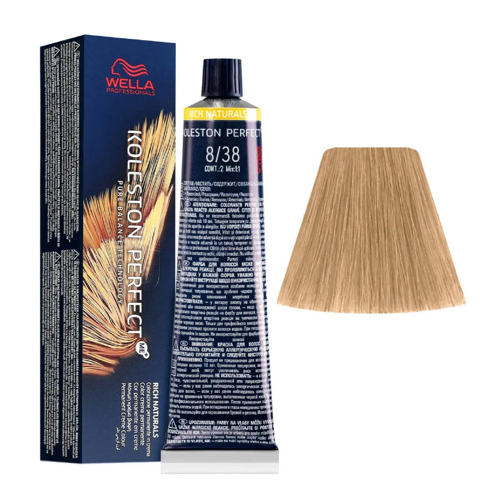 WELLA PROFESSIONALS KOLESTON PERFECT ME N.8/38 BIONDO CHIARO DORATO PERLA 60 ML