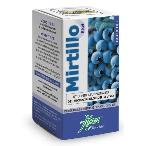 Aboca mirtillo plus - Integratore alimentare Utile per la funzionalità del microcircolo e della vista - Formato  70 opercoli