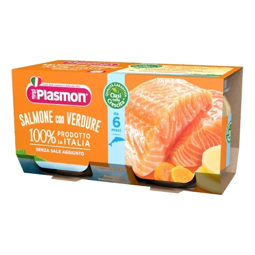 PLASMON OMOGENEIZZATO SALMONE VERDURE 80 G X 2 PEZZI