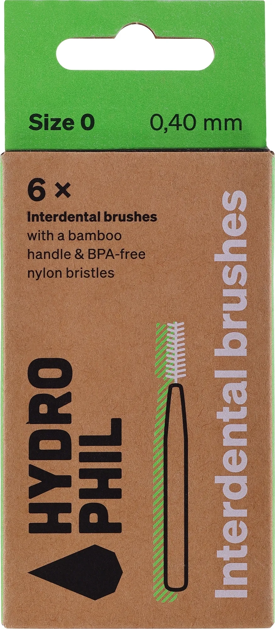 Spazzolini interdentali in bambù, 0,40 mm