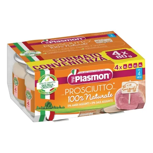 PLASMON OMOGENEIZZATO PROSCIUTTO COTTO 4 X 80 G
