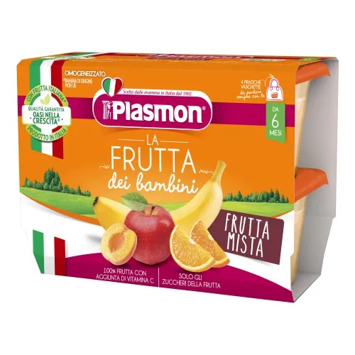 PLASMON SAPORI DI NATURA OMOGENEIZZATO FRUTTA MISTA 100 G X4 PEZZI