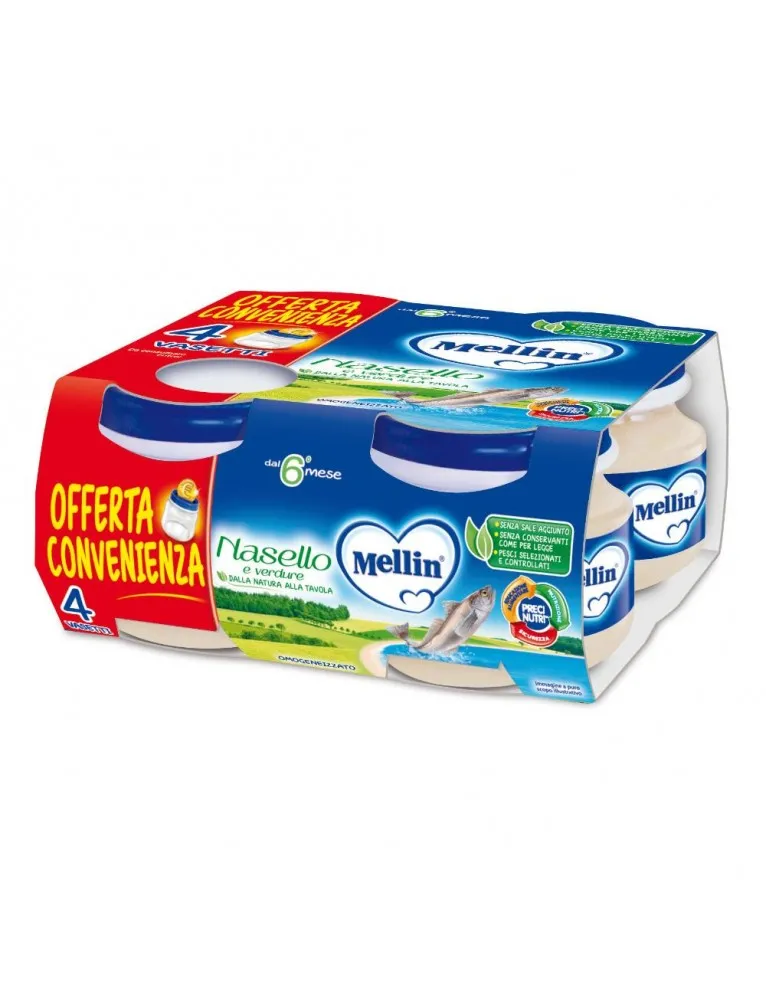 Mellin Omogeneizzato Nasello e Verdure 4x80g