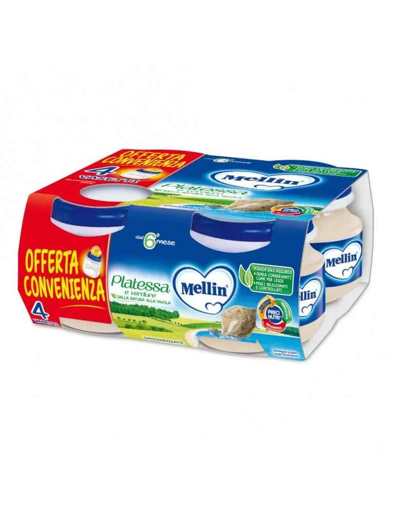 Mellin Omogeneizzato Platessa e Verdure 4x80g