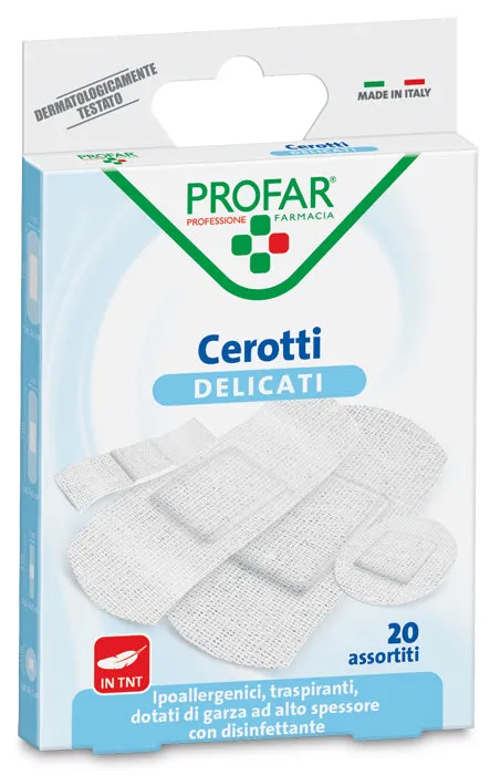 CEROTTO TESSUTO NON TESSUTO DELICATO ASSORTITI 20 PEZZI PROFAR