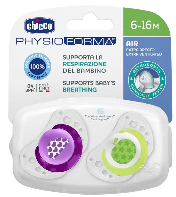CHICCO SUCCHIETTO AIR GIRL IN SILICONE 6-16 MESI 2 PEZZI