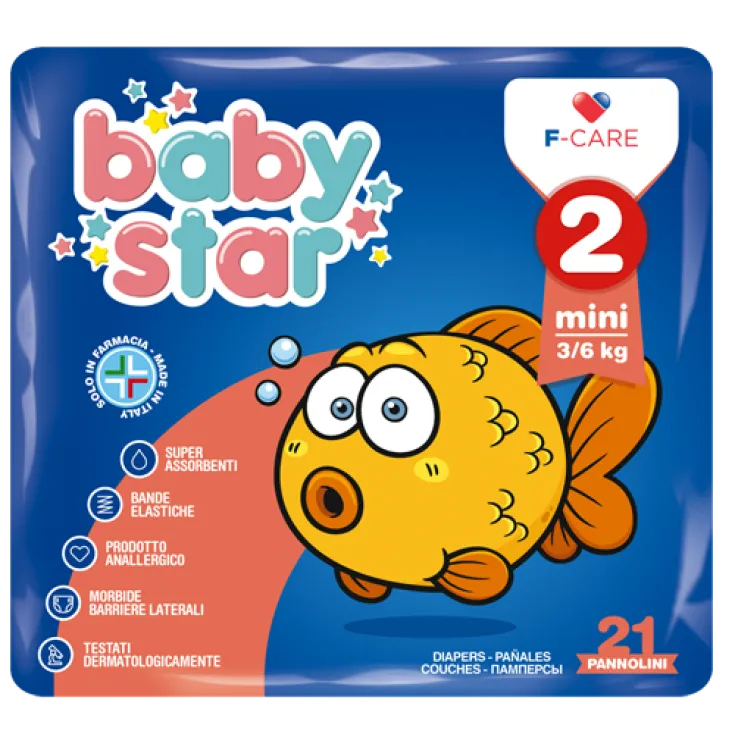 PANNOLINO BABYSTAR 3/6KG T2 21 PEZZI