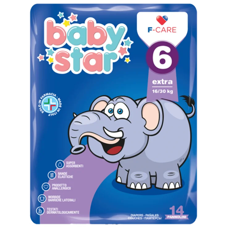 PANNOLINO BABYSTAR 16/30KG T6 14 PEZZI