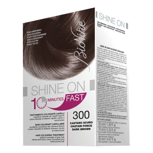 BIONIKE SHINE ON FAST TRATTAMENTO COLORANTE CAPELLI CASTANOSCURO 300 FLACONE 60 ML + TUBO 60 ML
