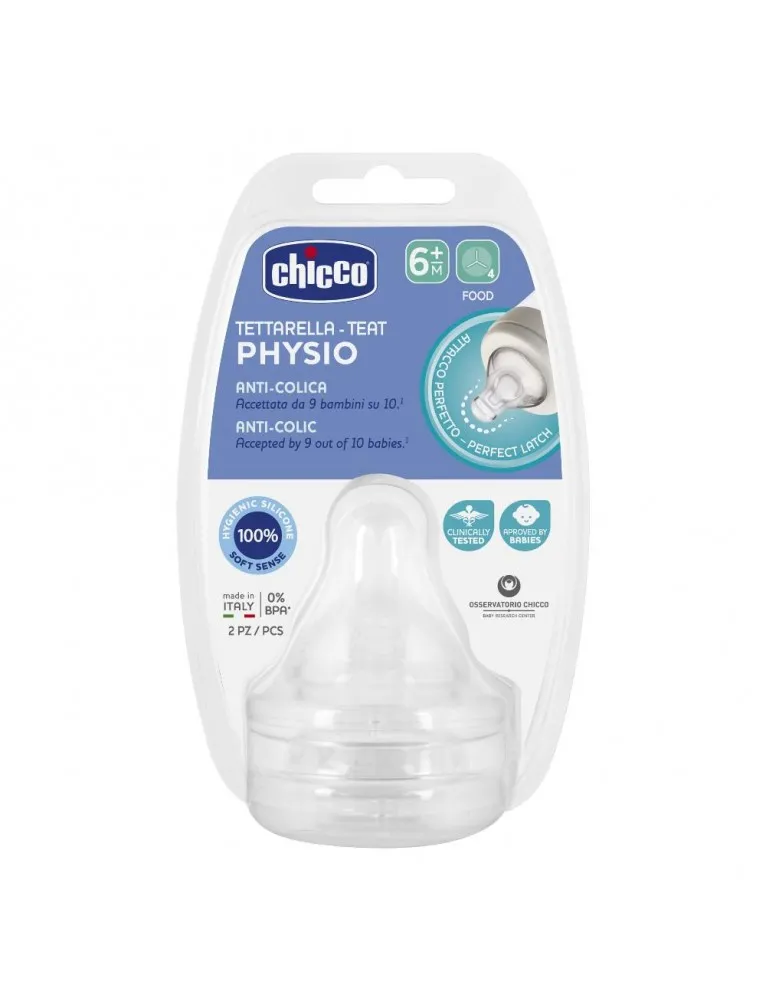 Chicco Tettarella Perfect 5 Silicone 6 mesi+ 4 Fori 2 pezzi