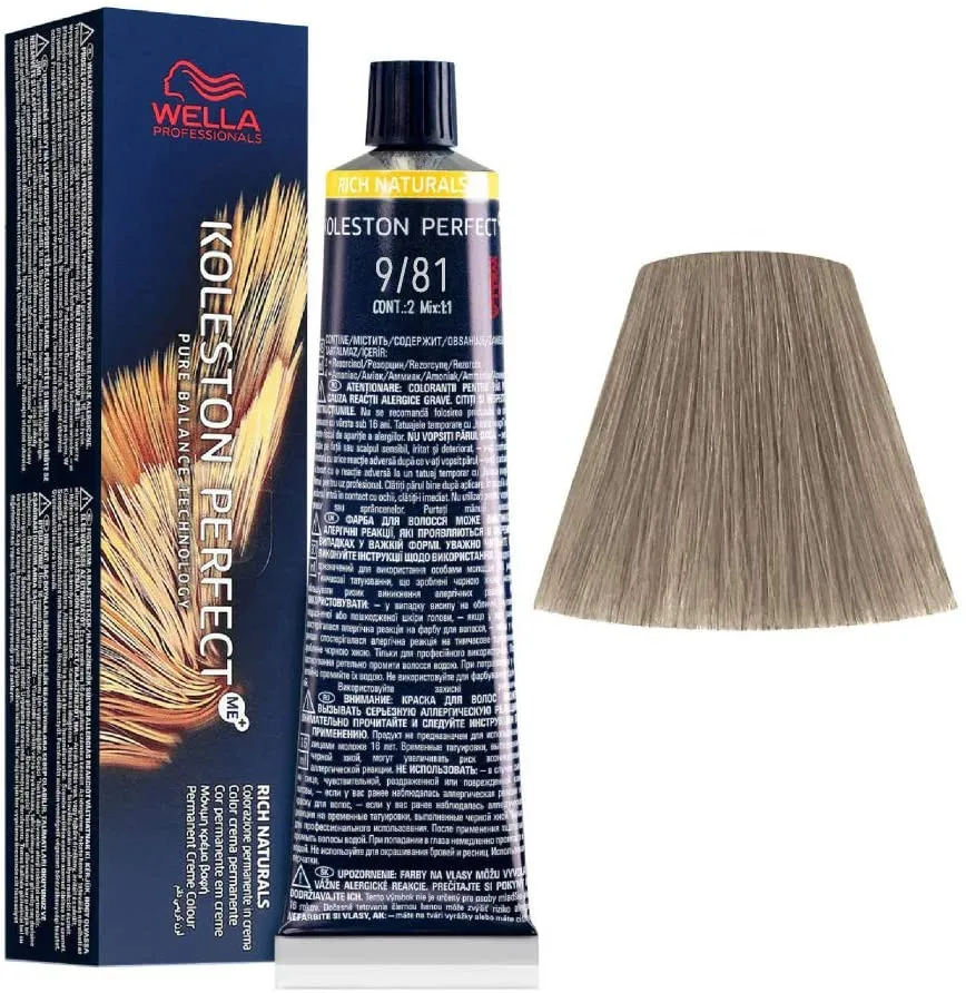 WELLA PROFESSIONALS KOLESTON PERFECT ME N.9/81 BIONDO CHIARISSIMO PERLA CENERE 60 ML