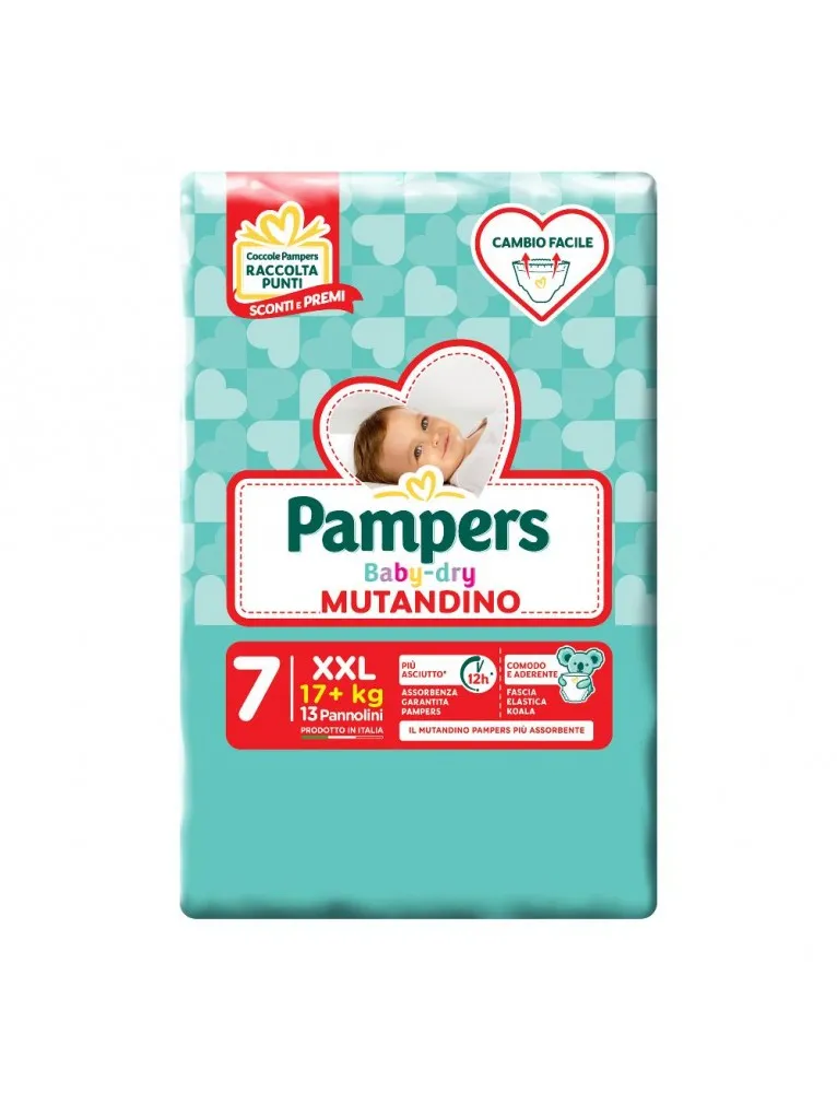 Pampers Baby-dry Mutandino XXL Taglia 7 (+17Kg) 13 Pezzi