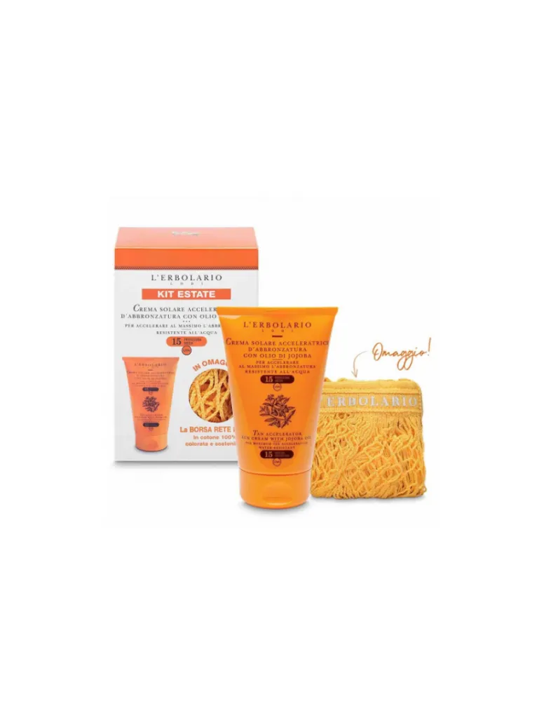 L'Erbolario Kit Crema Acceleratrice Abbronzatura SPF15 125ml + borsa a rete omaggio