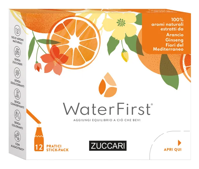 WATER FIRST ARANCIA-GINSENG-FIORI MEDITERRANEO 12 STICK PACK
