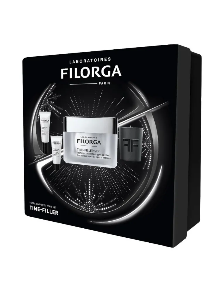Filorga Cofanetto di Natale 2023 Time Filler - Time Filler 5 XP crema giorno + Time Filler Intensive siero + Time Filler Eyes 5XP + Candela Profumata