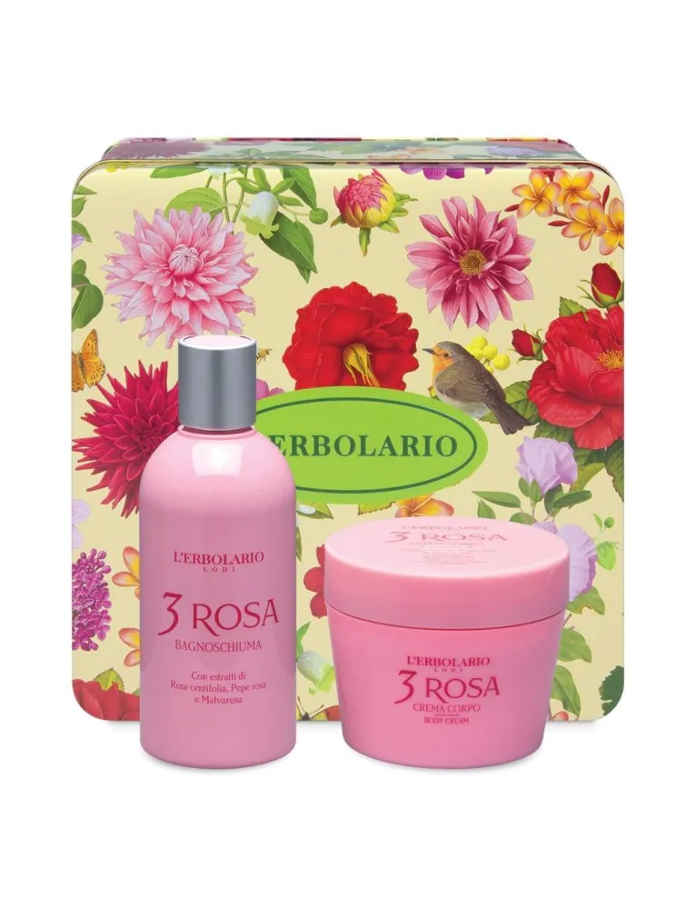 L'Erbolario segreti di bellezza duo 3 rosa crema corpo 200ml + bagnoschiuma 250ml