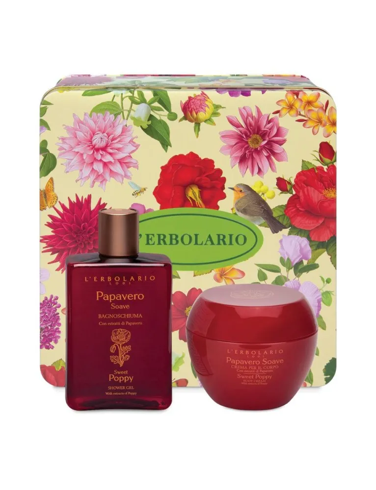 L'Erbolario Segreti Di Bellezza Duo Papavero Soave Bagnoschiuma 250ml + Crema Corpo 200ml