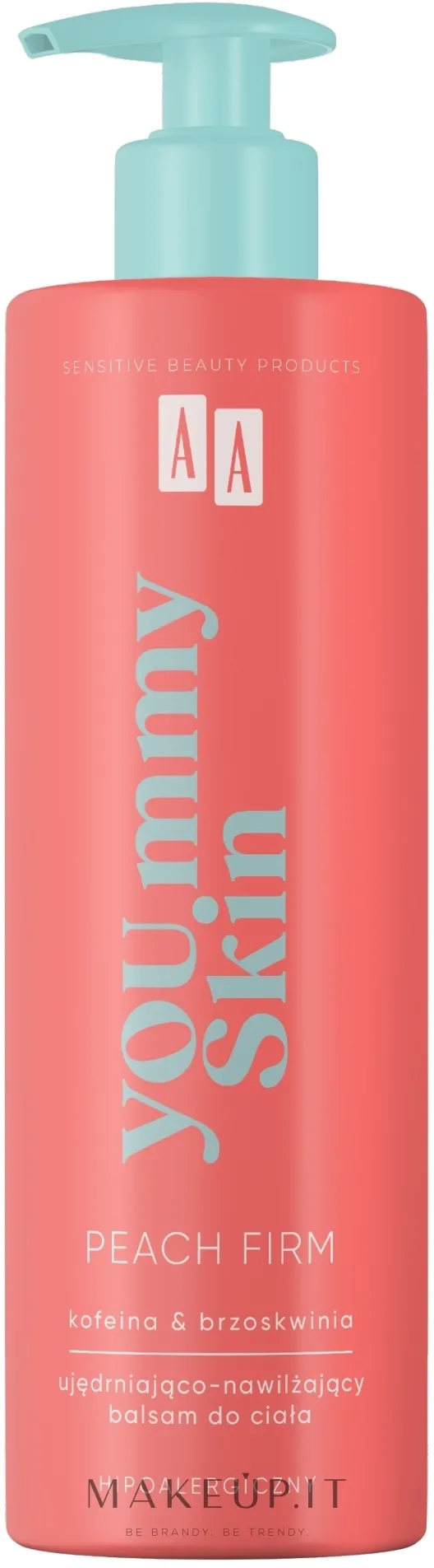 Lozione corpo rassodante e idratante alla caffeina e pesca