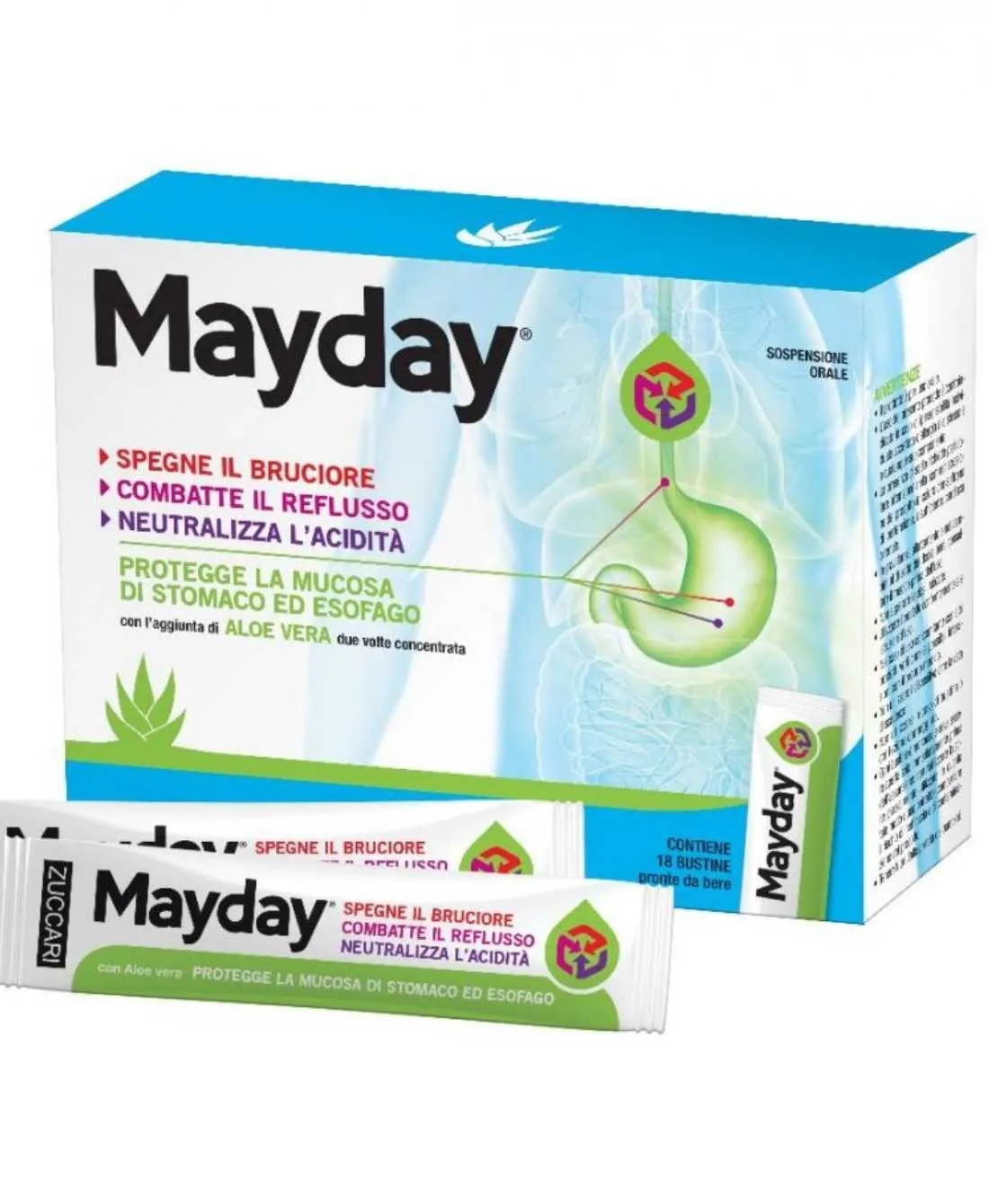 MAYDAY SOSPENSIONE PER USO ORALE ALLA MENTA 18 STICK 10 ML