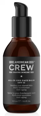 American Crew All-In-One Face Balm SPF 15 Lenisce Dopo la Rasatura Crema Idratante Quotidiana Anti-Age 170ml