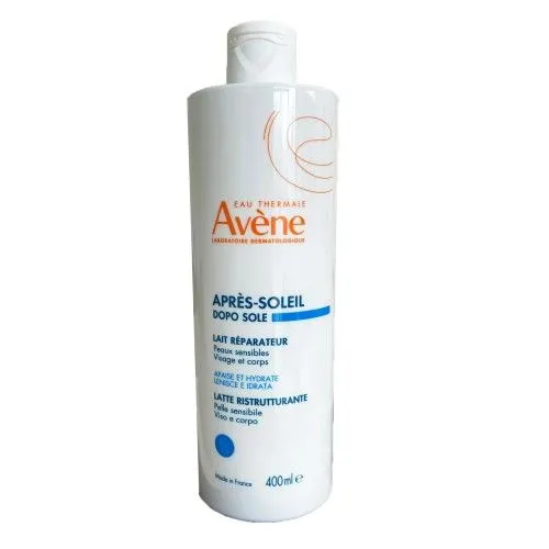 Avene Latte Ristrutturante Doposole Idratante e Lenitivo per tutta la famiglia - Flacone 400ml