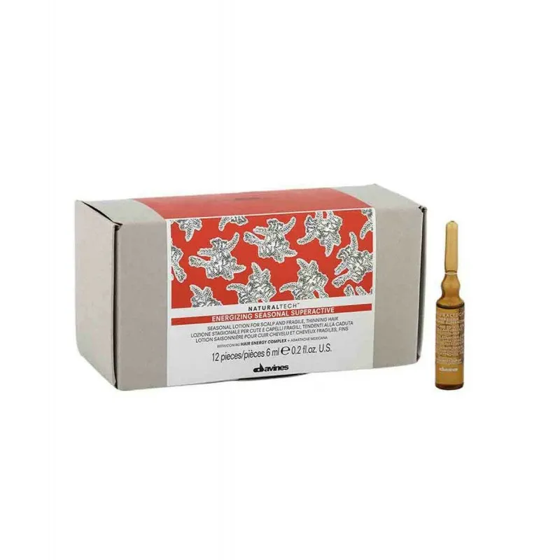 Davines Naturaltech Energizing Seasonal Superactive 12*6ml - trattamento fiale stimolante stagionale ricrescita capelli fragili