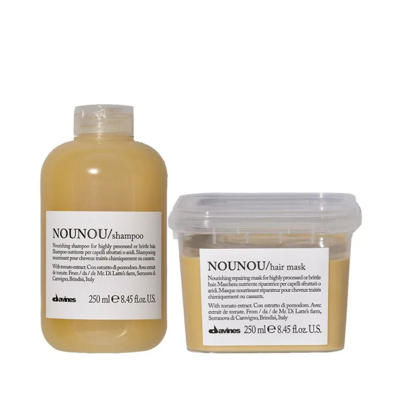 Davines NouNou Shampoo + Hair Mask 250+250ml - rituale nutriente capelli colorati stressati secchi