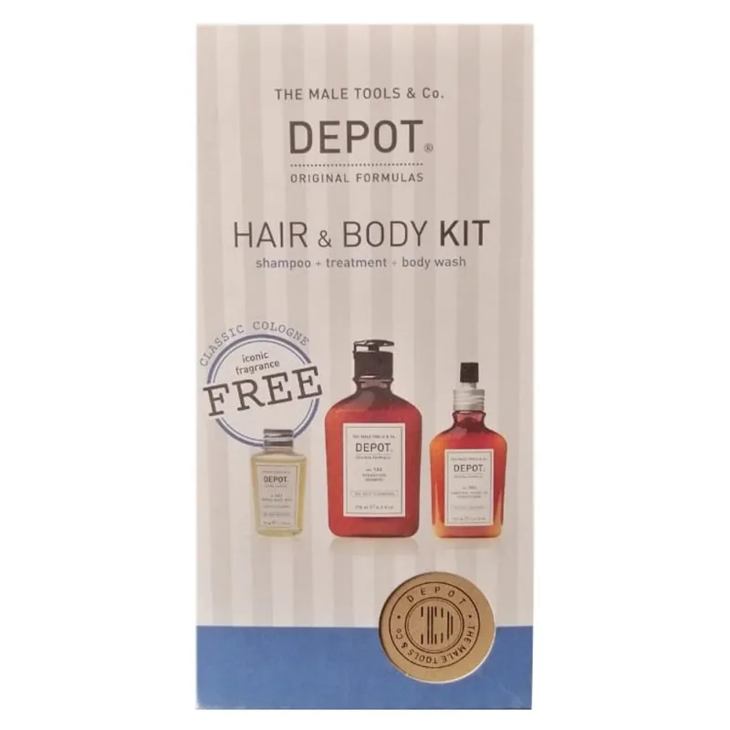 Depot Hair & Body KIT kit uomo - shampoo idratante +bagno schiuma+balsamo multifunzionale