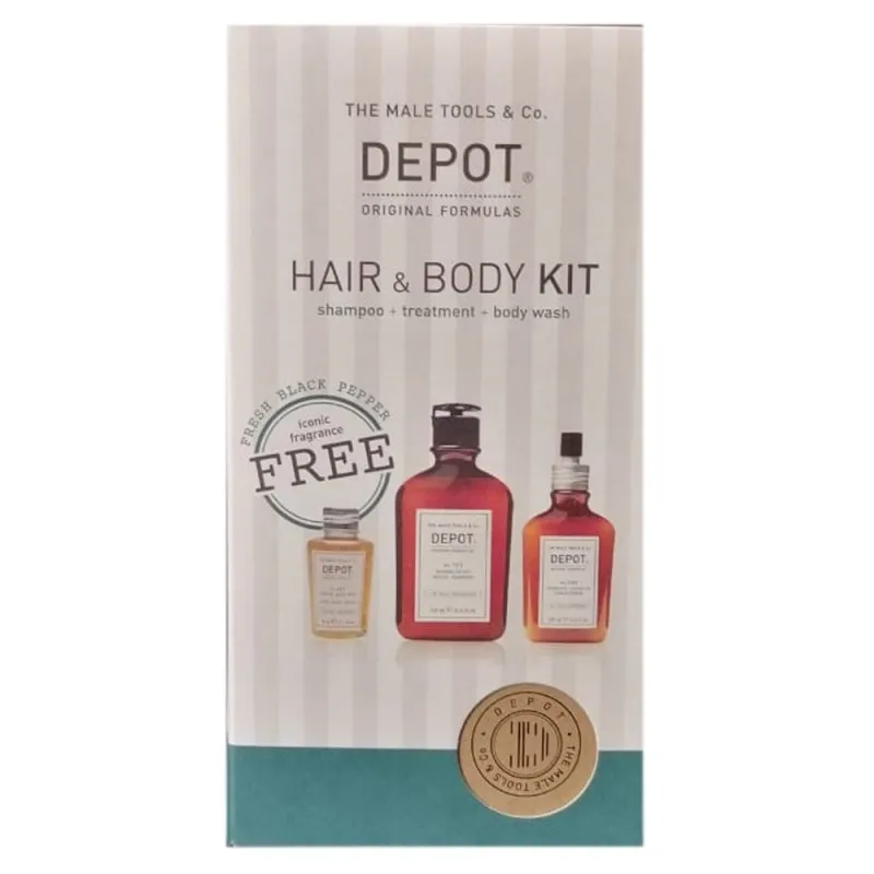 Depot Hair & Body KIT - kit uomo shampoo normalizzante+bagno schiuma+balsamo multifunzionale