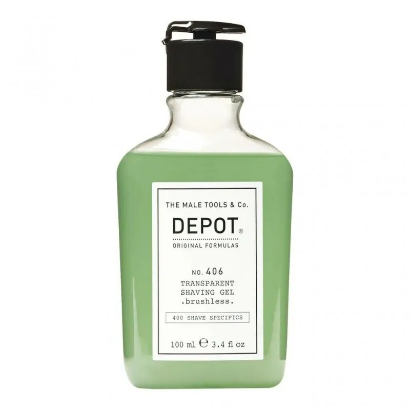 Depot No.406 Transparent Shaving Gel Brushless 100ml - gel da barba senza pennello